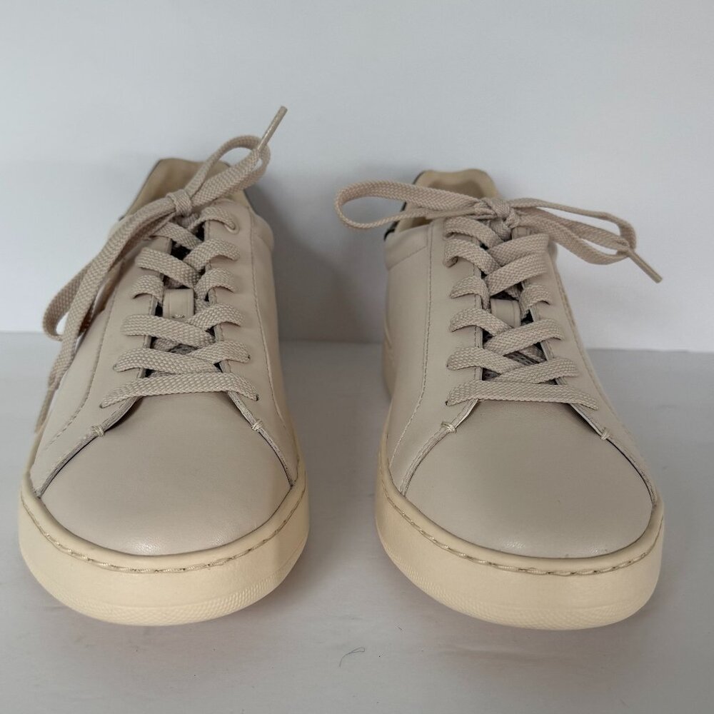 Coach Women's Clip Leather Low Top Sneaker Size 11B NEW Cream/Brown Monogram - Picture 2 of 11